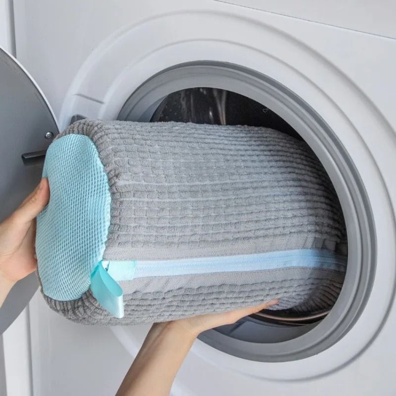 Shoe Washing Machine Bag With Zipper And Padded Fibers For Sneaker Cleaning yellow