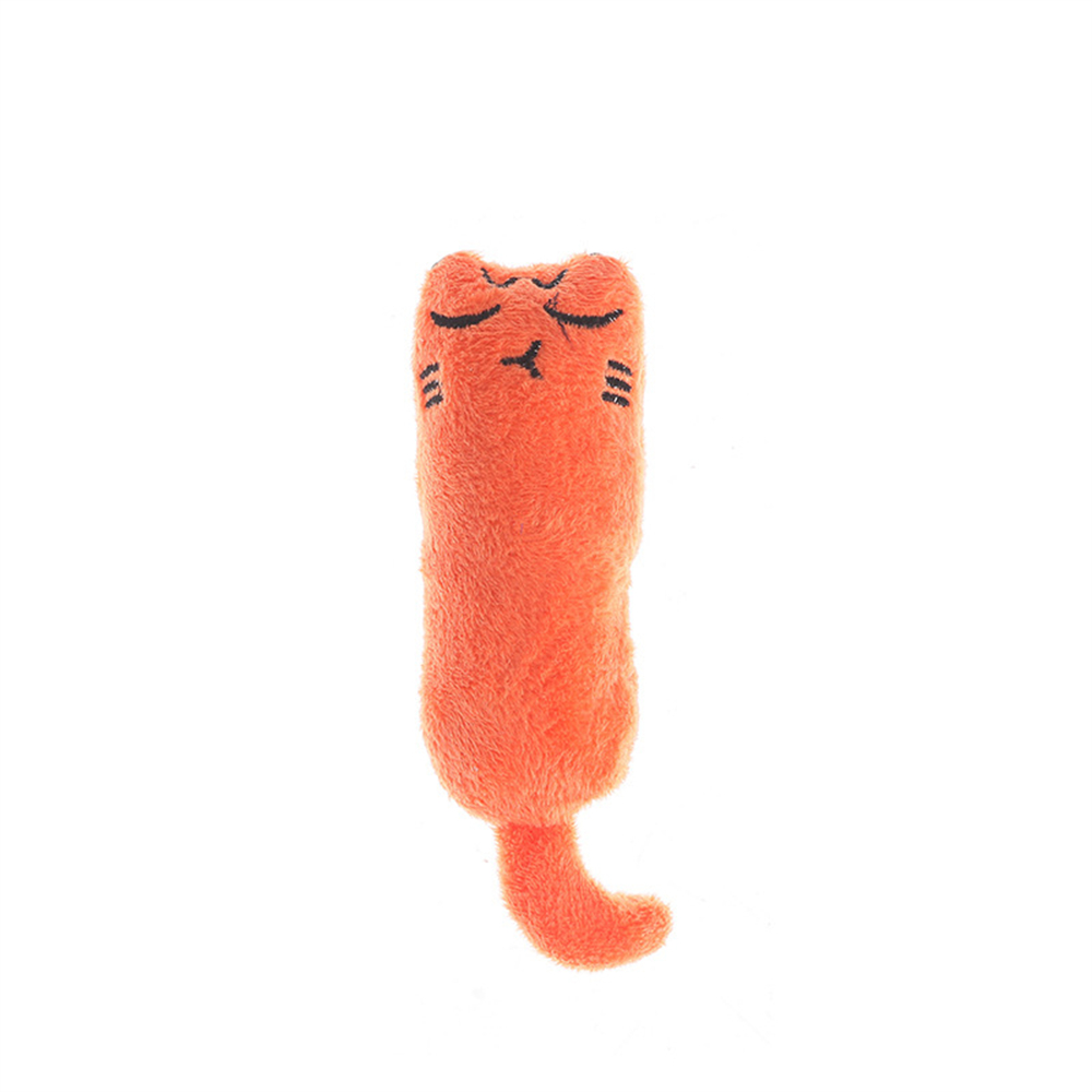 Cute Catnip Toys For Kittens: Plush Thumb Play Games For Teething And Fun Orange