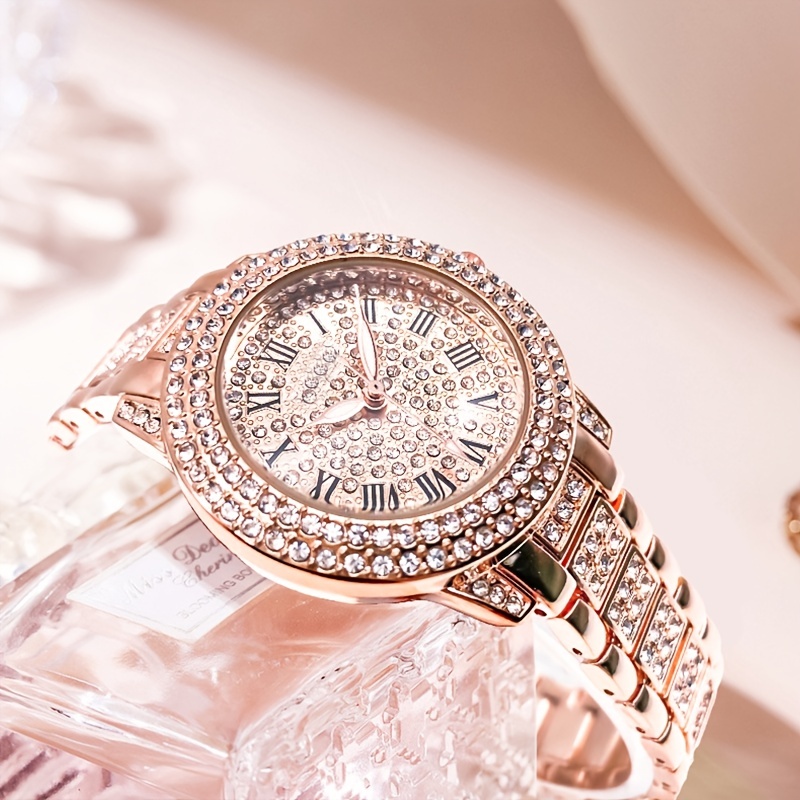 Stylish Watch Luxury Rhinestone Bracelet Analog Watches Set Wristwatch For Women Best Watches Valentines Day Gift Stylish Watch Luxury Rhinestone Bracelet Analog Watches Set Wristwatch For Women Best Watches Valentines Day Gift Roselove
