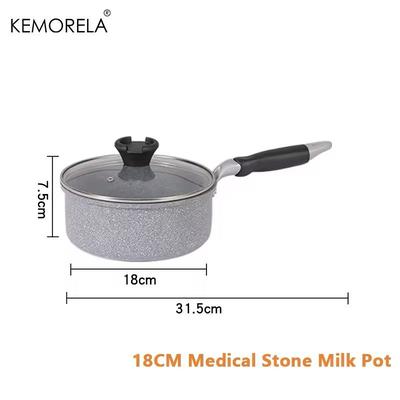 Durable Stone Non Stick Frying Pans And Wok Set For All Cooktops 7.09 In Milk Pot