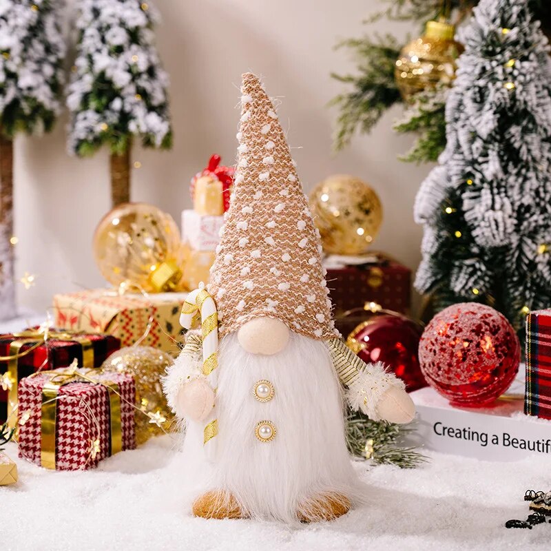 Christmas Gnome Doll Elf With LED Light 30cm Xmas Ornaments 2024 | Home Decor & New Year Gift For Kids A 1pc