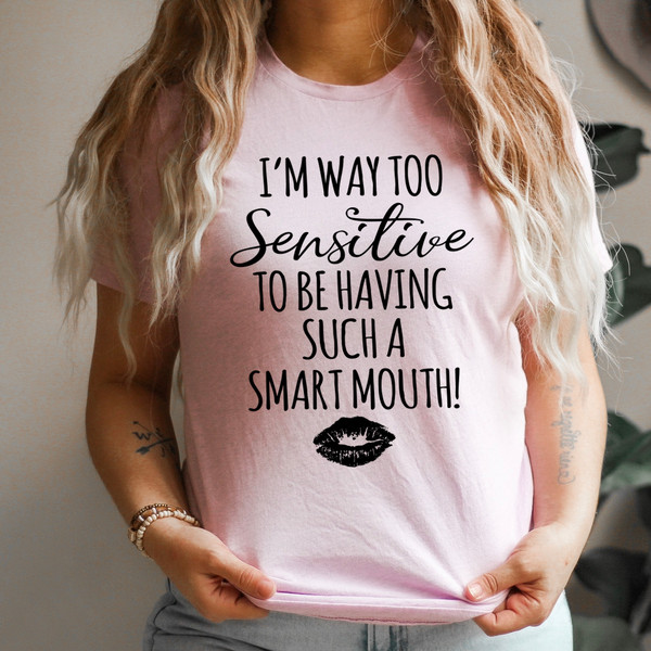 I'm Way Too Sensitive Tee Black Heather XL