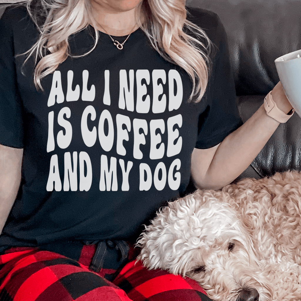 All I Need Is Coffee And My Dog Tee 2XL Black Heather