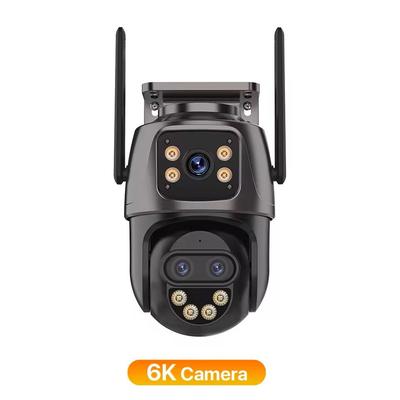 6K 9MP WiFi Outdoor PTZ Security Camera Triple Lens, Dual Screen, 8x Zoom, AI Motion Tracking uk Plug 6k Camera