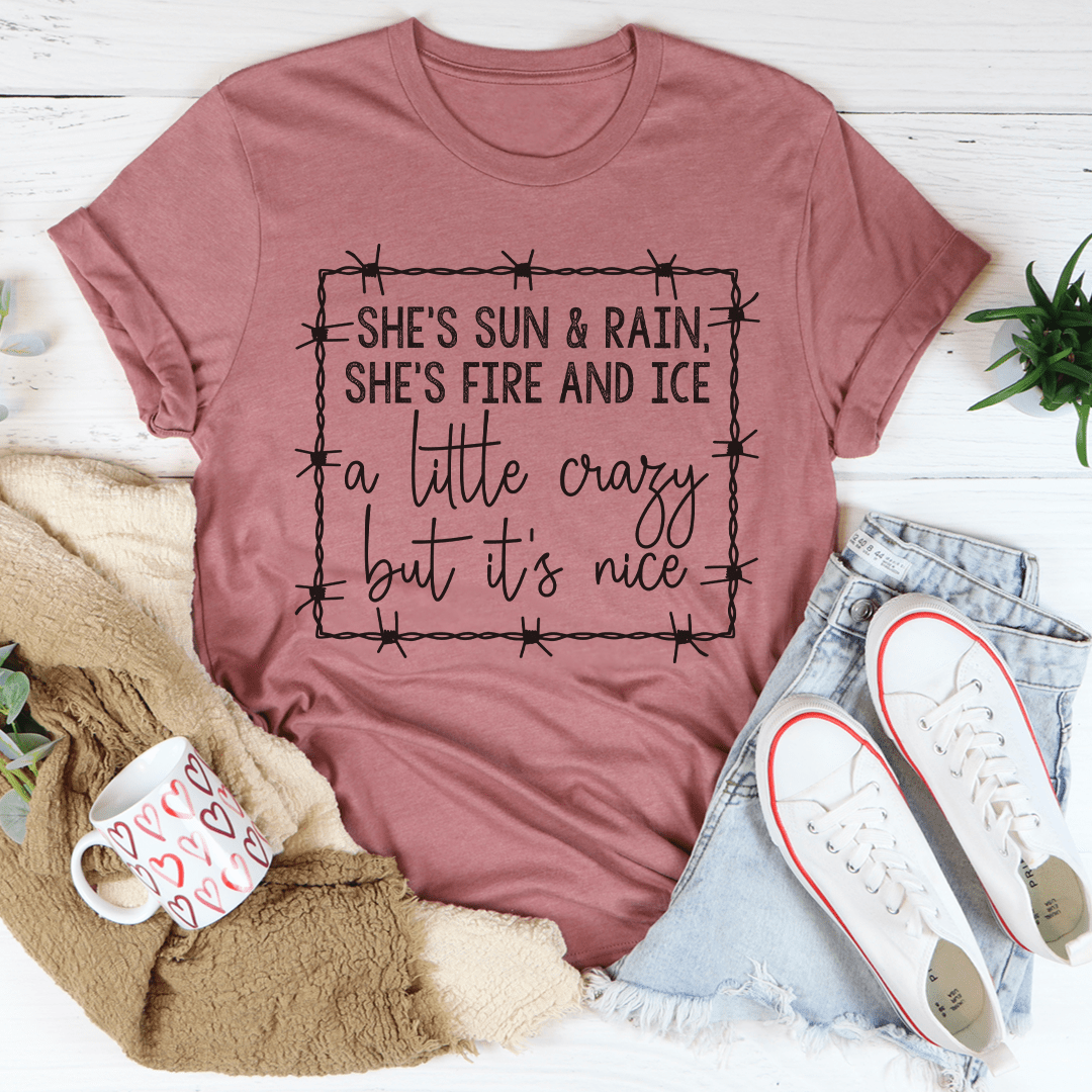 She's Fire & Ice Tee Athletic Heather XL