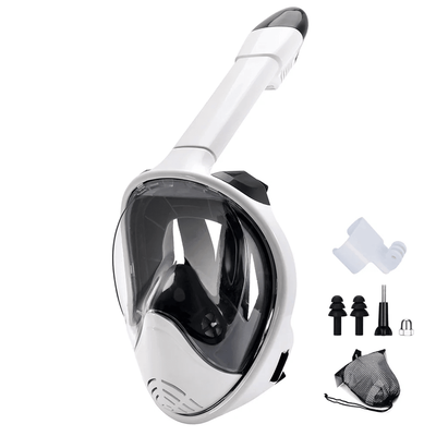 Full Face Snorkel Mask With Wide View And Camera Mount blackwhite l xl