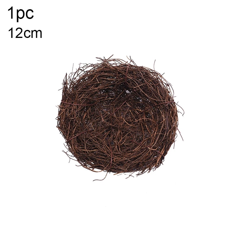 Easter Decoration: Round Rattan Bird Nest, Bunny Eggs, Artificial Vine Happy Easter Party Supply For Home Garden Decor Color: 1pc 10cm