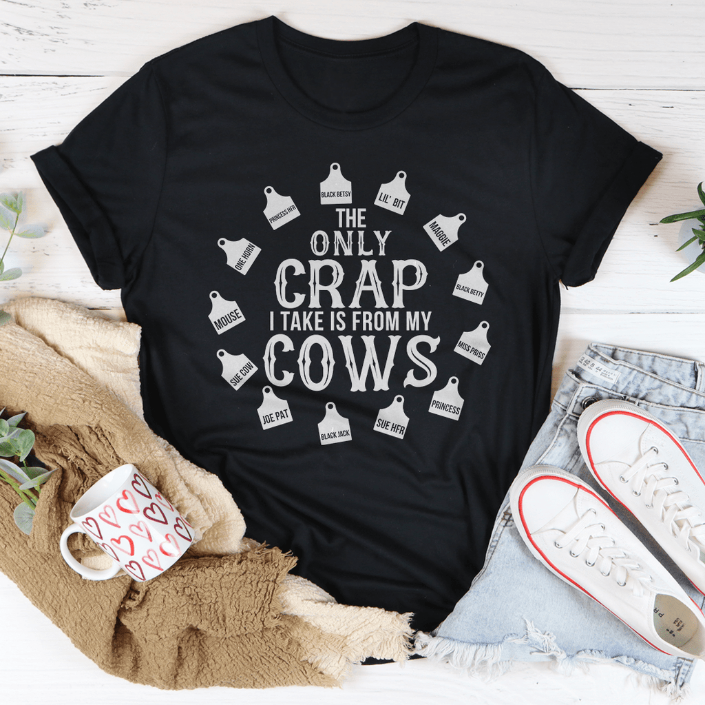 The Only Crap I Take Is From My Cows Tee Heather Prism Peach L