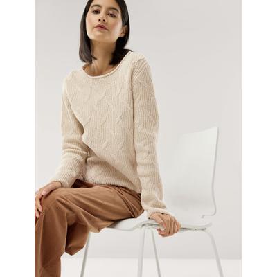 Walbusch Damen Baumwoll-Samt Sweater Weiss noch offen: Muster Image