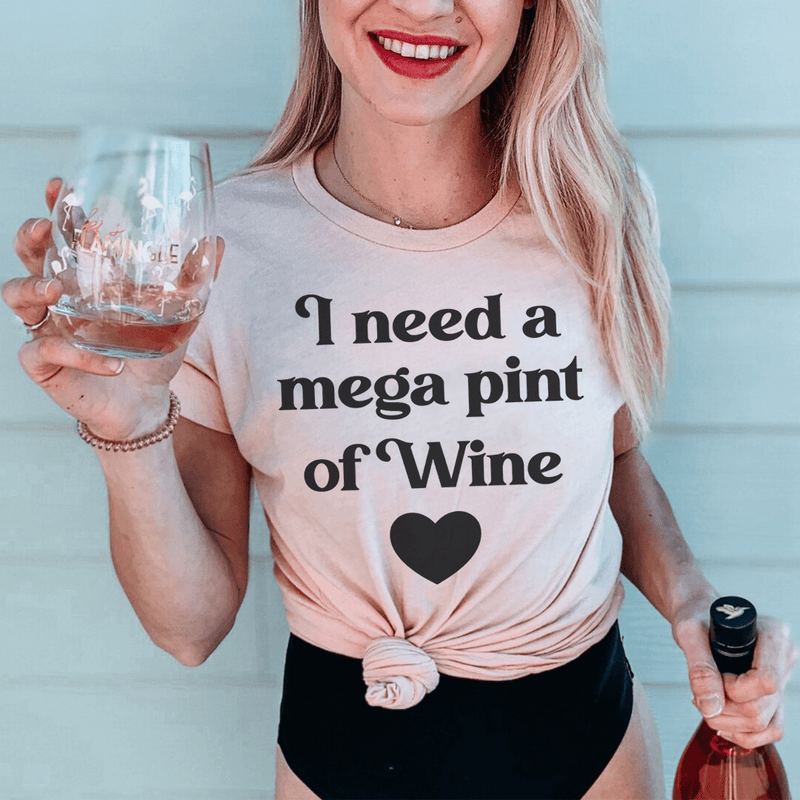 I Need A Mega Pint Of Wine Tee Mauve 2XL