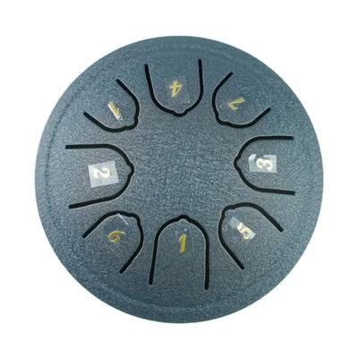 8 Tone Steel Tongue Drum Mini Hand Pan Drums With Drumsticks, Music Tambourine, And Accessories Portable Percussion navy Blue