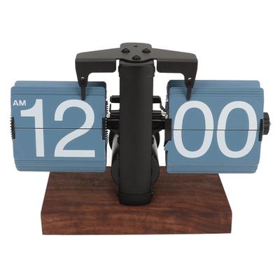 Retro Digital Flip Down Clock, Battery Operated Mechanical Timepiece For Home, Office, And Room Decor blue