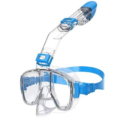 Underwater Snorkeling Mask Set With Anti Fog Design And Safe Breathing System l xl blue