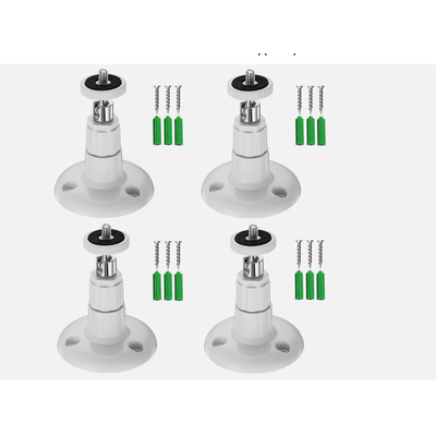 1 4pcs Adjustable Security Wall Mount Holder For Camera Outdoor Indoor Cam Universal Bracket For Cam, CCTV, Baby Monitor 4 pack White