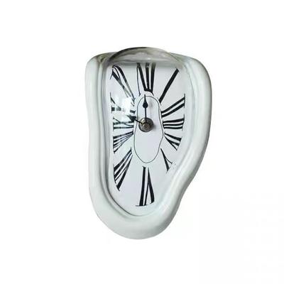 Surreal Melting Clock: Salvador Dali Style Wall Watch For Home, Office, Desk Decorative & Unique Gift WHITE