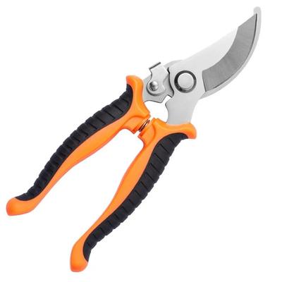 Professional Bypass Pruning Shears: Sharp Garden Scissors For Tree Trimming & Secateurs Hand Clippers Beak Scissors Orange