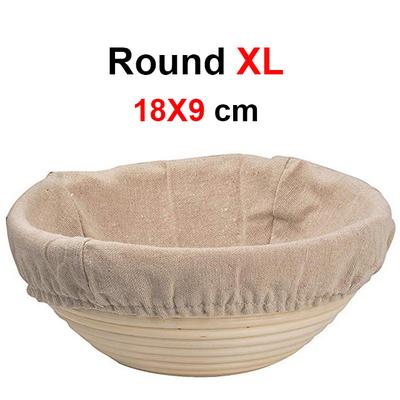 Rattan Bread Proofing Basket Natural Oval Rattan Wicker Dough Fermentation Sourdough Banneton Bread Basket For Baking Round 18X9