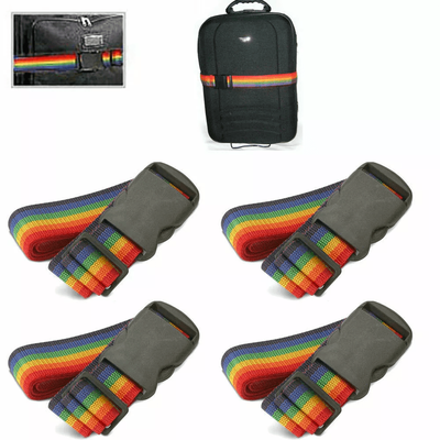 4 Pack Rainbow Travel Luggage Straps, Adjustable Suitcase Belts For Secure Baggage Backpack Protection 4 Pack Rainbow Travel Luggage Straps, Adjustable Suitcase Belts For Secure Baggage Backpack Protection