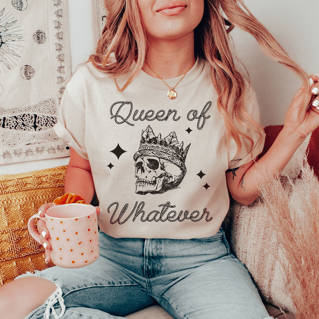 Queen Of Whatever Tee Black Heather M