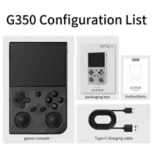 Retro Handheld Game Console With 3.5 Inch IPS Screen, Linux OS, Dual Joysticks, Vibration Motor, 64GB Memory, Portable black