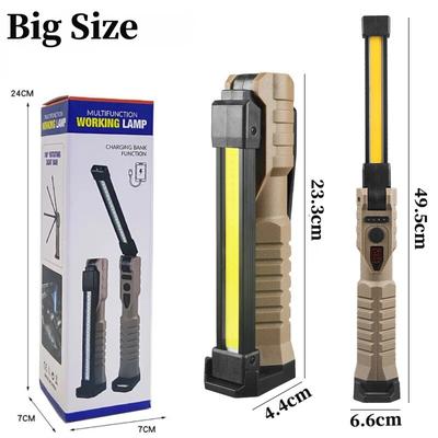 1000 Lumens USB Rechargeable LED Work Light With Power Capacity Indicator Handheld Flashlight For Outdoor Car Repair Big Size