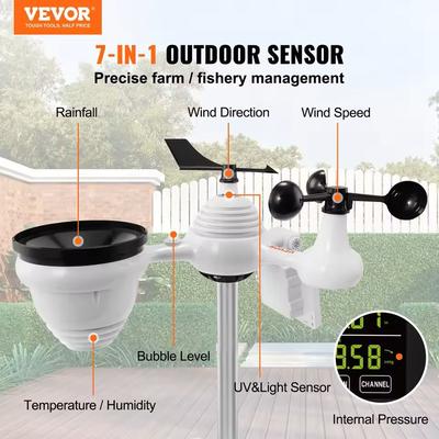 7 in 1 WiFi Weather Station With Color Display And Wireless Outdoor Sensor 7 in 1 WiFi Weather Station With Color Display And Wireless Outdoor Sensor