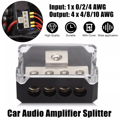 1 In 4 Out Power Ground Distribution Block 0 2 4 Gauge Input Gauge Output For Car Audio Amp And Stereo System 1 In 4 Out Power Ground Distribution Block 0 2 4 Gauge Input Gauge Output For Car Audio Amp And Stereo System