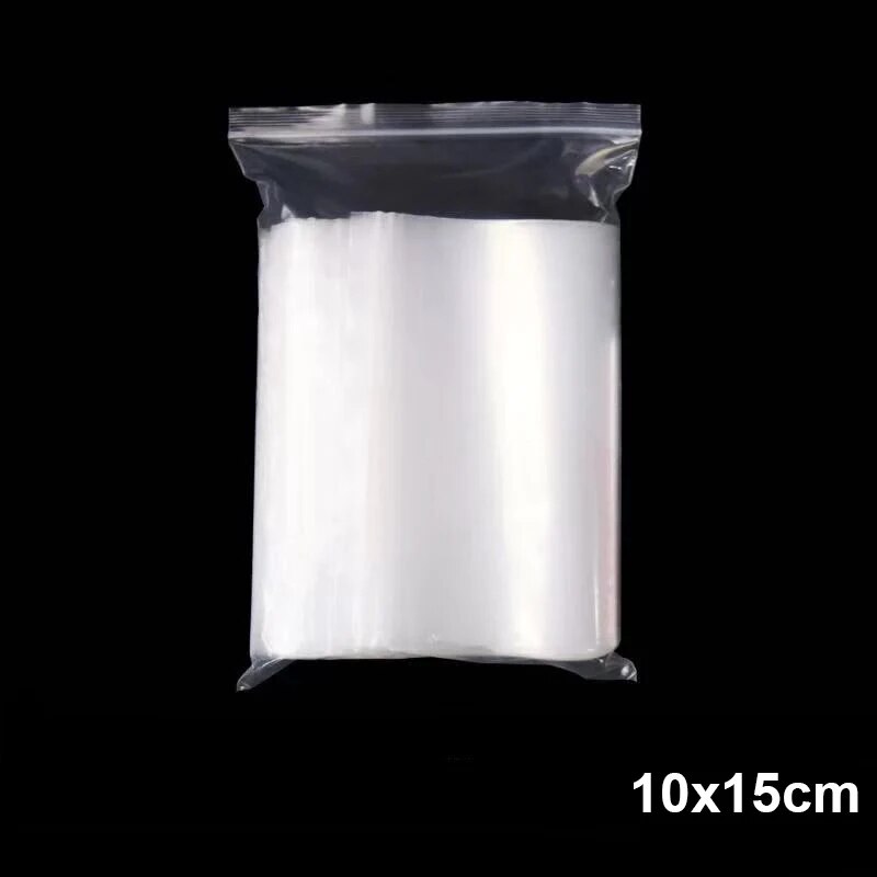 300 100PCS Transparent Zip Bags Food & Jewelry Vacuum Storage | Reclosable Poly Bag For Kitchen Organization 100PCS 10x15cm