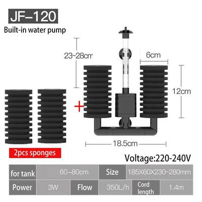 3 IN 1 Electric Power Filter Biochemical Sponge Silence Submersible Fish Tank Filter & Media Balls 6