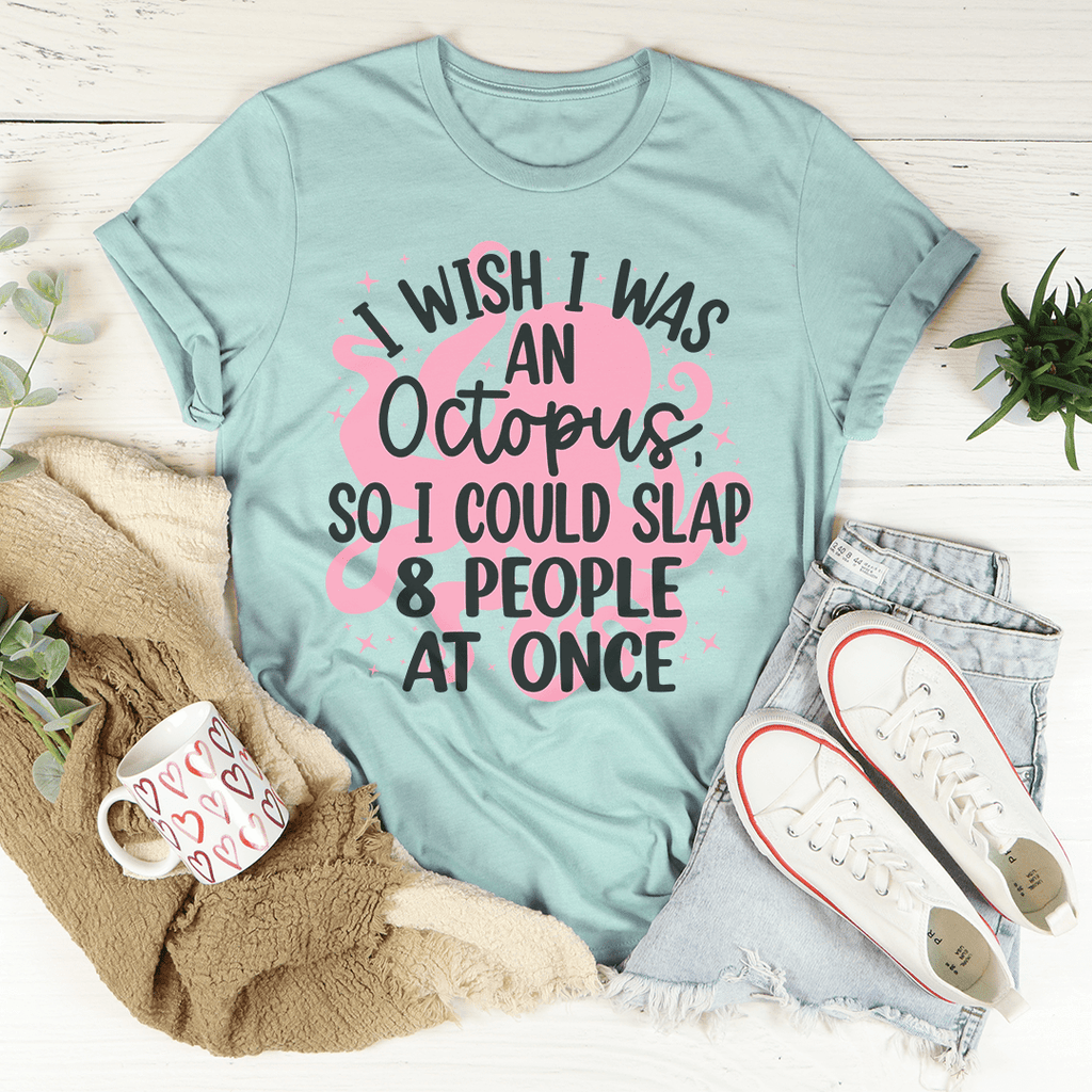 I Wish I Was An Octopus Tee Pink 2XL