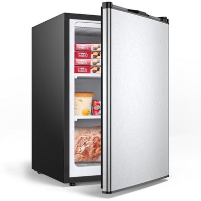 Compact Upright Freezer With Stainless Steel Door, Space Saving Portable Freezer For Home & Kitchen Compact Upright Freezer With Stainless Steel Door, Space Saving Portable Freezer For Home & Kitchen