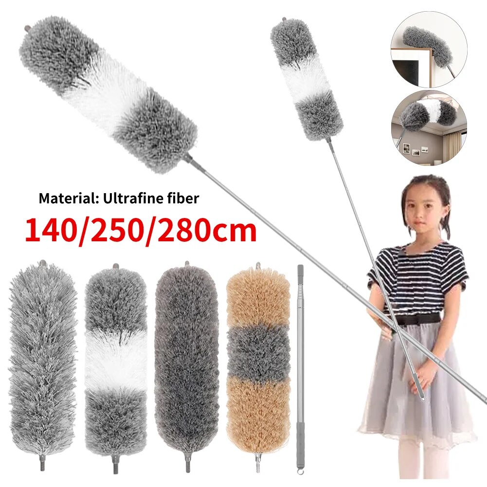 Lightweight Retractable Cleaning Duster 140 250 280cm Gap Dust Brush For Household Cleaning Duster Without Rod