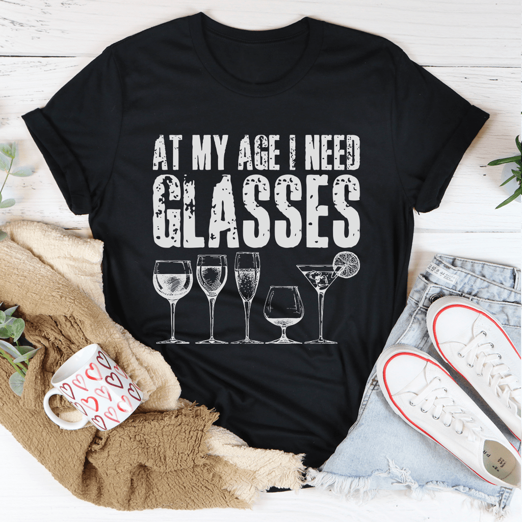 At My Age I Need Glasses Tee Black Heather S
