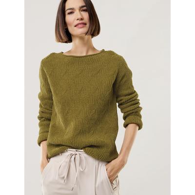 Walbusch Damen Baumwoll-Samt Sweater Gruen noch offen: Muster Image