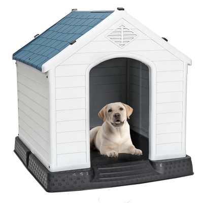 Plastic Dog House Indoor Outdoor Doghouse Puppy Shelter With Air Vent Elevated Floor, Easy Assembly For Small, Medium Plastic Dog House Indoor Outdoor Doghouse Puppy Shelter With Air Vent Elevated Floor, Easy Assembly For Small, Medium