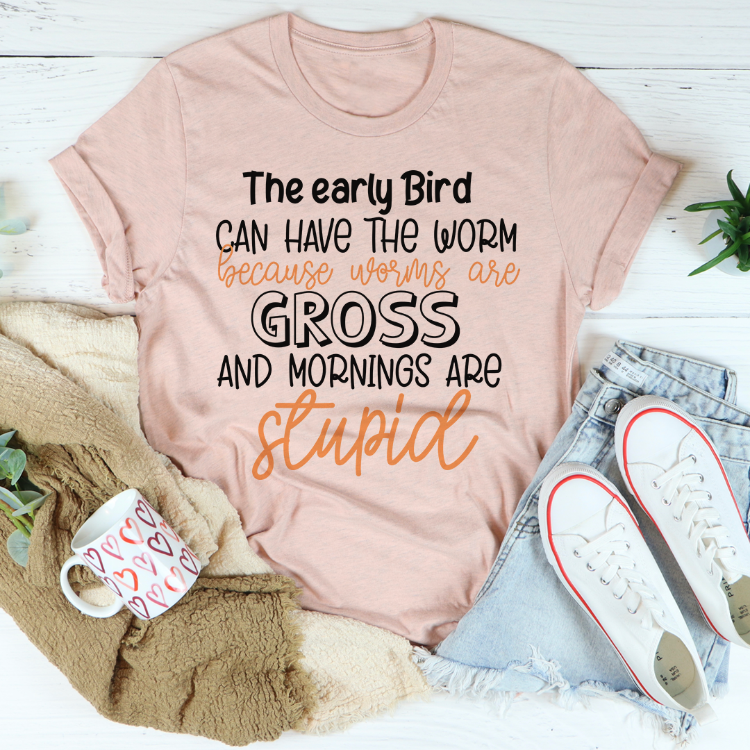 The Early Bird Can Have The Worm Tee Heather Prism Peach 3XL