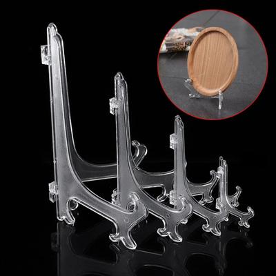 Fashion Clear Plastic Plate Display Stand: Easel Holder For Photo Frames 3 5 7 9inch Size Options 3 Inch