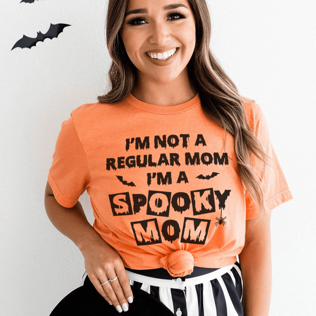 I'm Not A Regular Mom I'm A Spooky Mom Tee S Heather Prism Peach