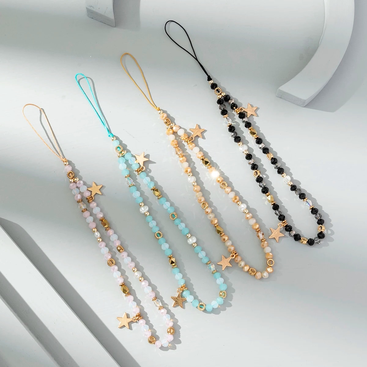 Acrylic Mobile Phone Chain With Five Pointed Star Pendant: Stylish Beaded Lanyard For Women's Fashion Jewelry Style 10