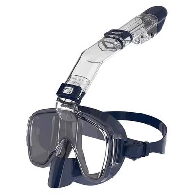 Underwater Snorkeling Mask Set With Anti Fog Design And Safe Breathing System s m navy Blue