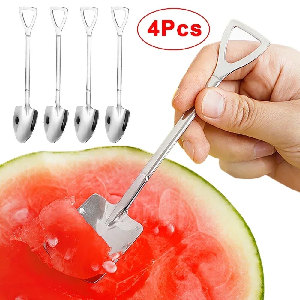 Stainless Steel Shovel Spoon Set For Coffee, Tea, Ice Cream, Dessert Creative Kitchen Tableware Cutlery Style B(1Pcs)
