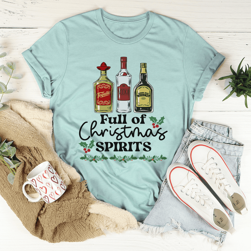 Full Of Christmas Spirits Tee L Heather Prism Peach