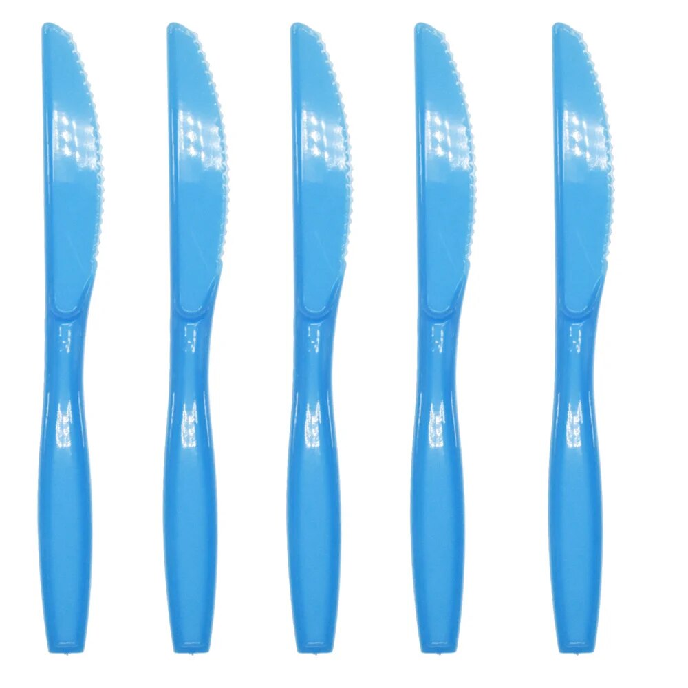 Hot Wheels Party Supplies: Disposable Tableware, Balloons, Cups, Plates, Tablecloth & More For Birthday Or Baby Shower D 10Pcs Knife Blue