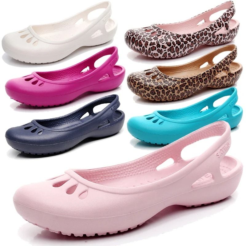 Womens Lightweight Anti Slip Summer Clogs With Breathable Hole Design For Outdoor And Beach Use golden 5