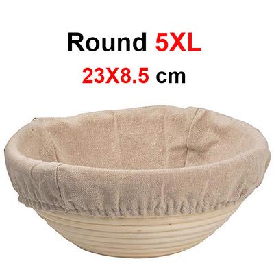 Rattan Bread Proofing Basket Natural Oval Rattan Wicker Dough Fermentation Sourdough Banneton Bread Basket For Baking Round 23X8.5