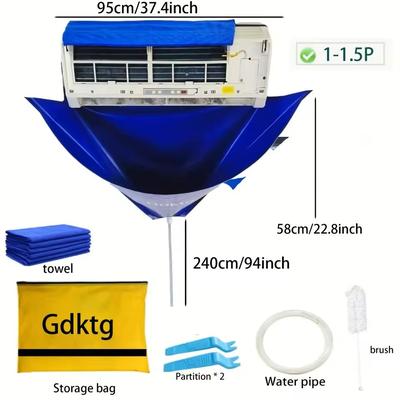 Air Conditioner Cleaning Cover Kit Waterproof Dust Protection Set 9000 18000 Btu 7pcs