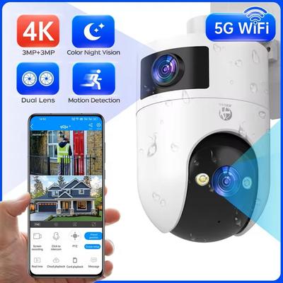 4K PTZ Outdoor Dual Lens WiFi Security Camera Auto Tracking Waterproof Video Monitor uk Plug