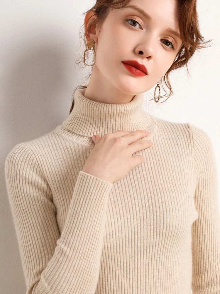 Heliar Women Fall Turtleneck Sweater Knitted Soft Pullovers Cashmere Jumpers Heliar Women Fall Turtleneck Sweater Knitted Soft Pullovers Cashmere Jumpers APRICOT