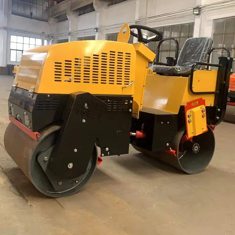 Kleine Baumaschinen, hydraulische Vibration, Mini-Straßenwalze, 1,2 Tonnen Doppeltrommel, Asphaltwalze, Vibro-Verdichter zu verkaufen Image