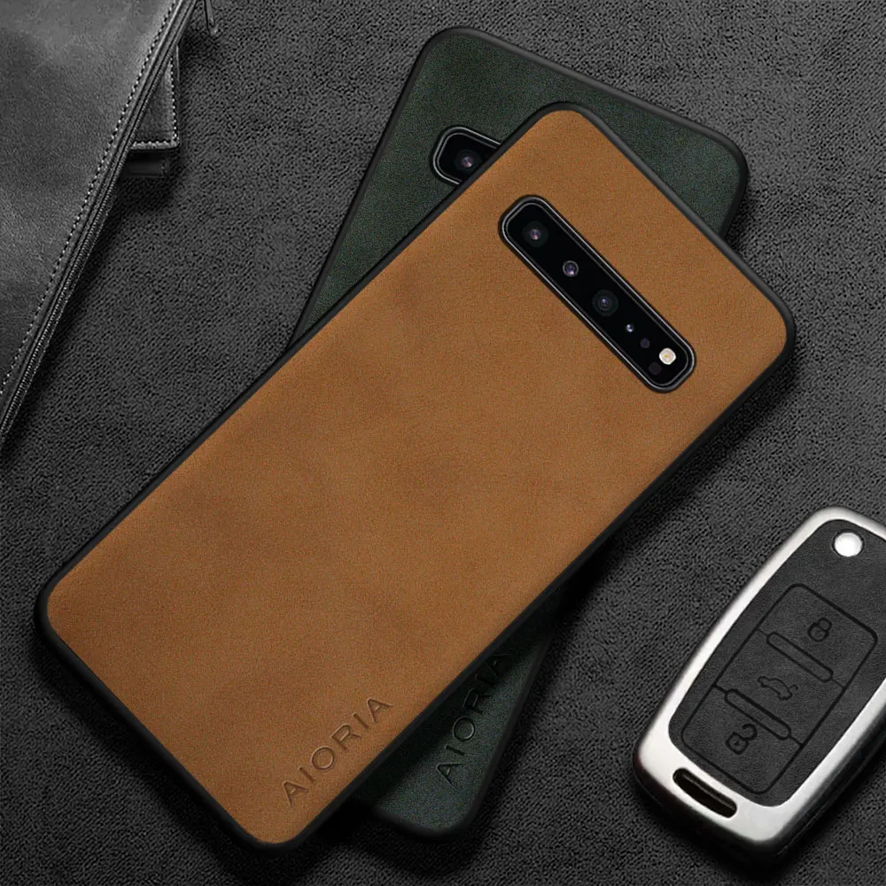 Für Samsung Galaxy S10 Plus Lite S10E Fall Capa Langlebige Mode Leder Telefon Fall für Galaxy S10 4G 5G coque funda Image